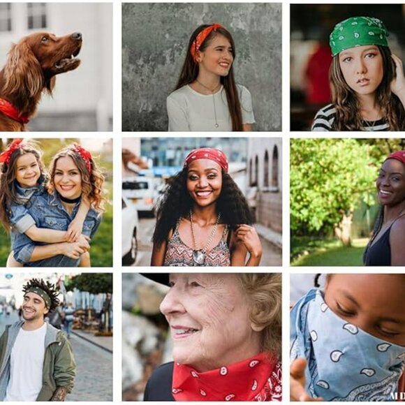Bandanas That Speak Your Style! Red, Orange, Navy Blue, Purple, Violet, and Pink - Picture 1 of 10